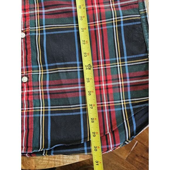 J.CREW Shirt Mens M Tartan Secret Wash Slim Plaid Button Up Cotton Stretch Black - Picture 5 of 7